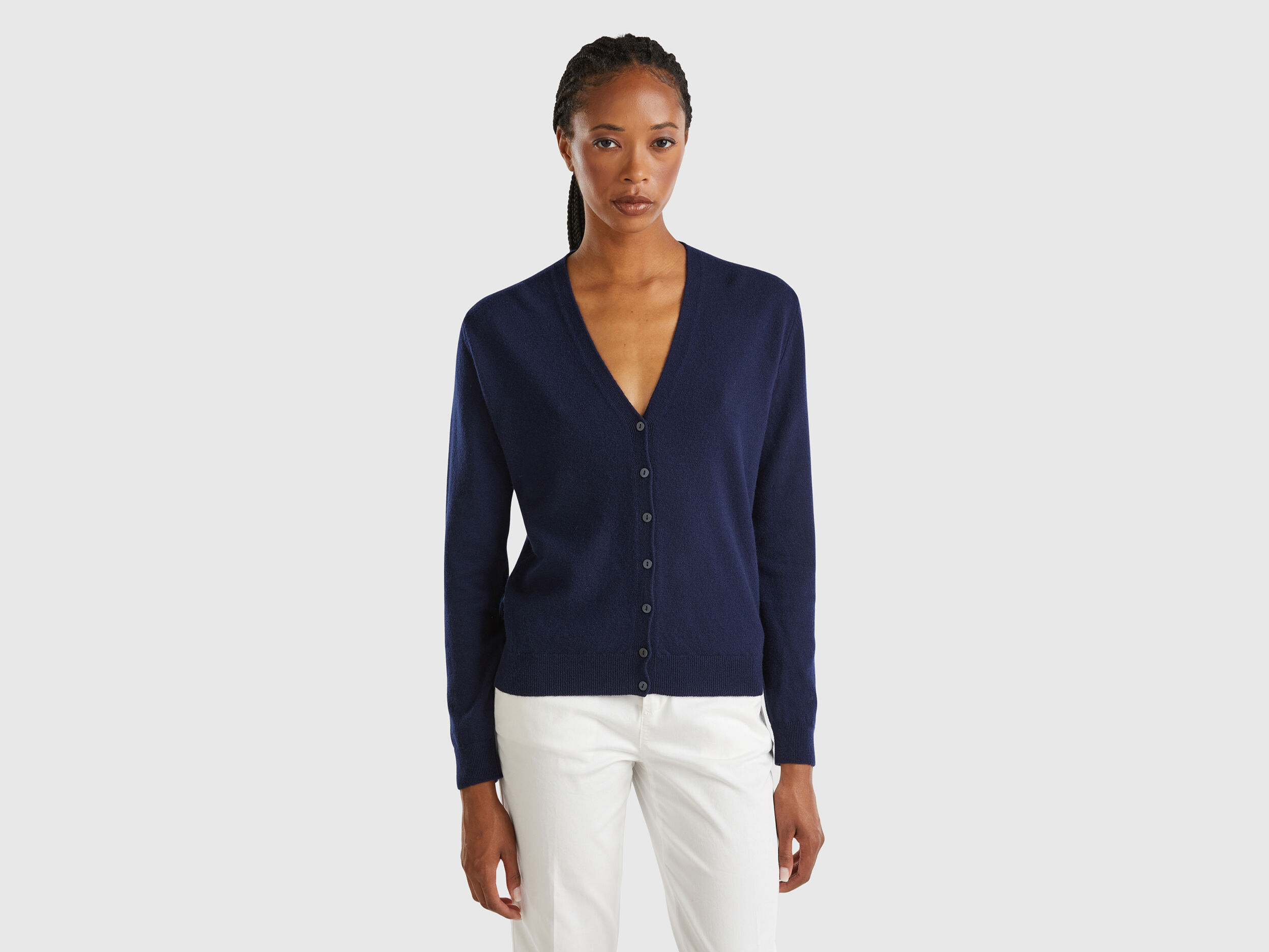 Benetton pull femme col v outlet