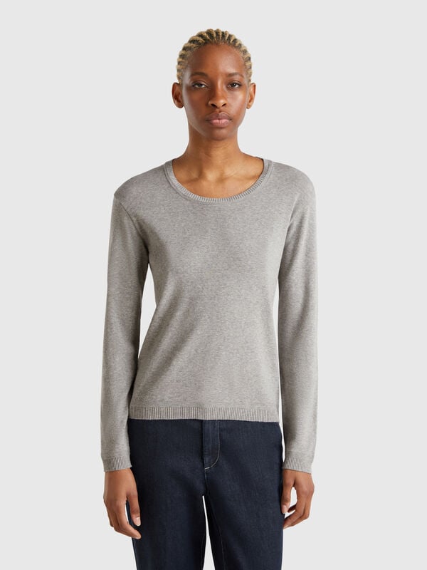 Pull à col rond en pur coton Femme