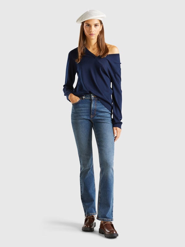 Jeans bootcut en coton recyclé mélangé Femme