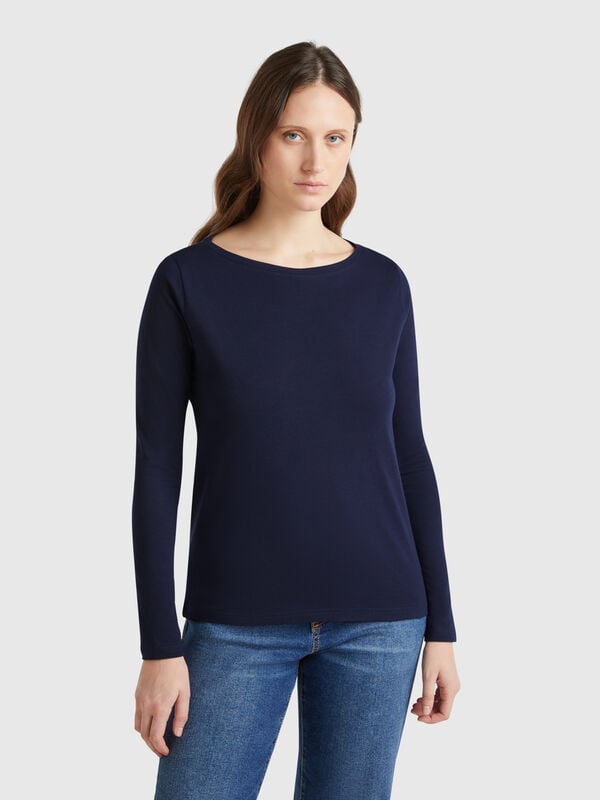 T-shirt col bateau 100% coton Femme