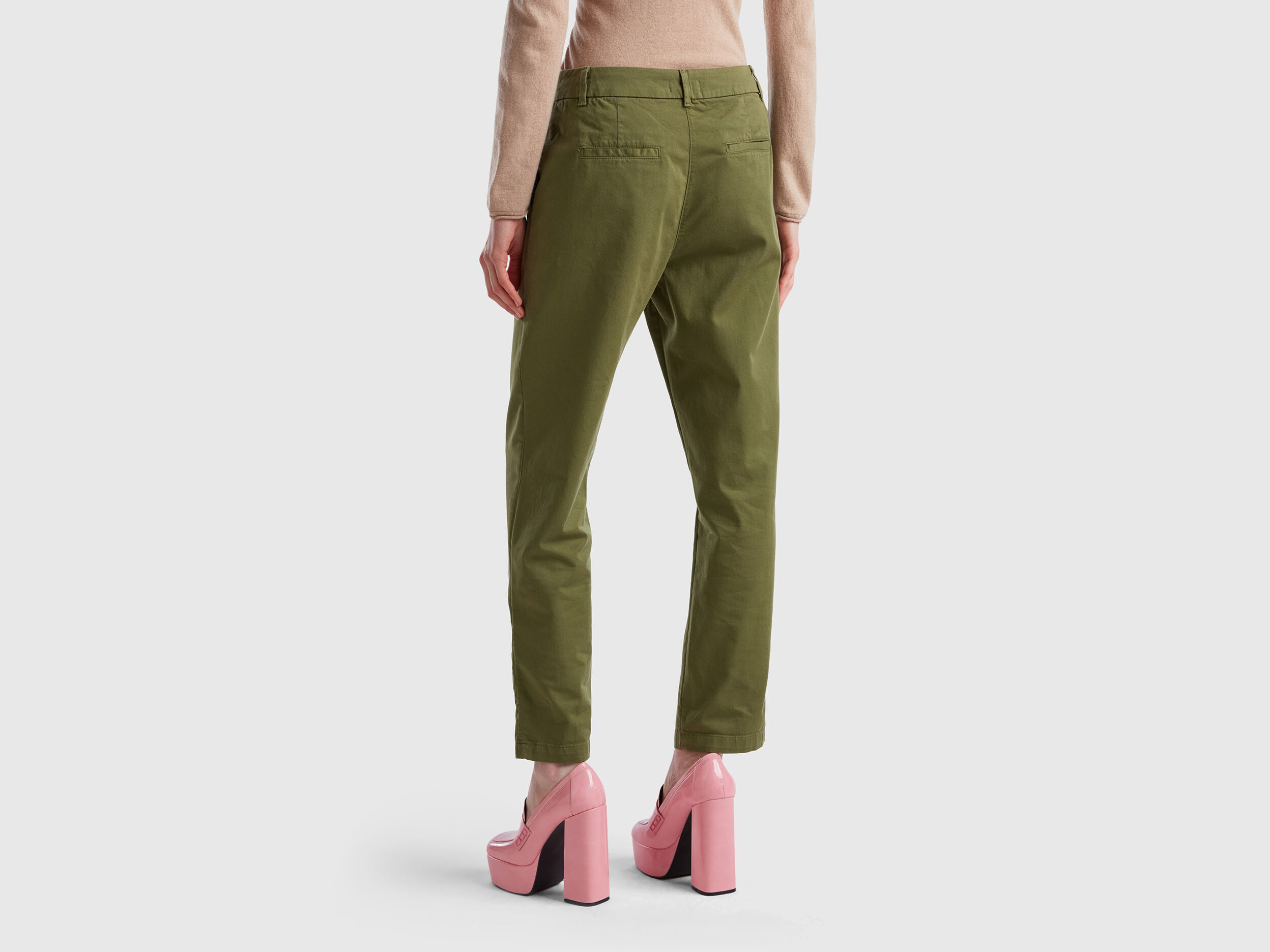 Pantalon chino coton femme new arrivals