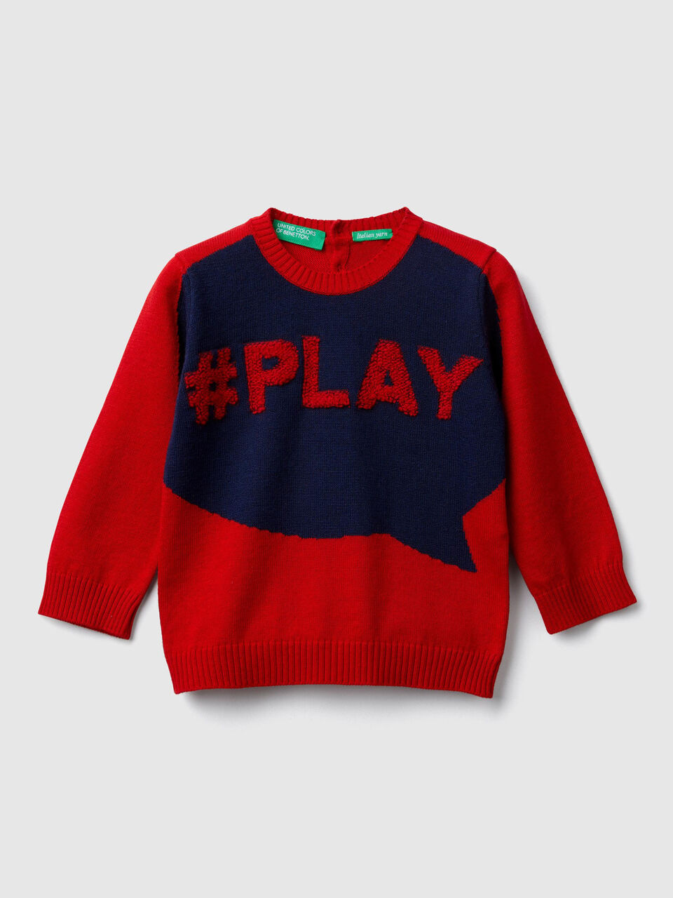 Pull avec intarsia et inscription image number 1