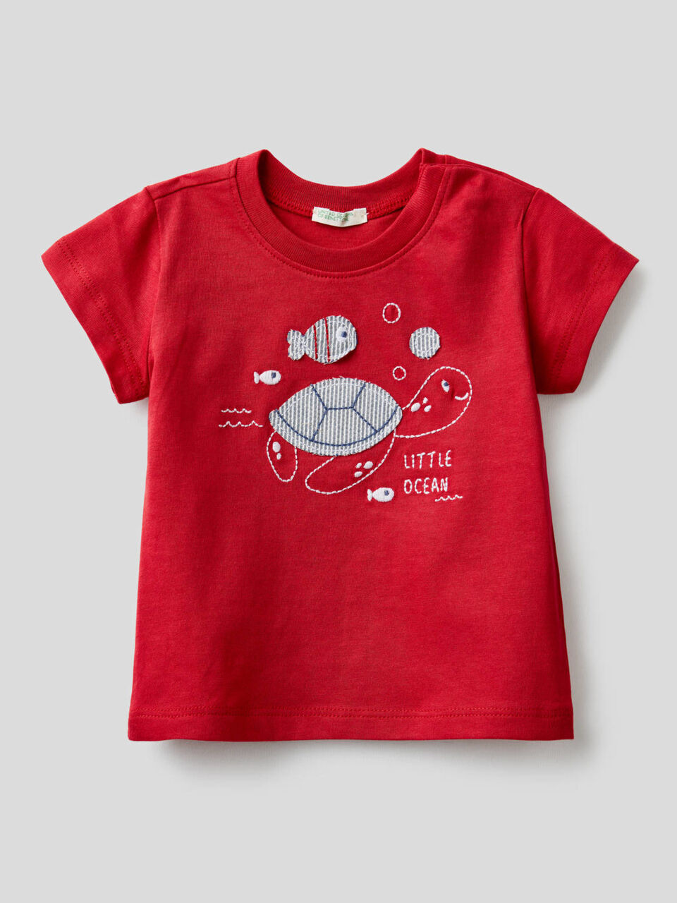 T-shirt en coton bio avec broderie image number 1