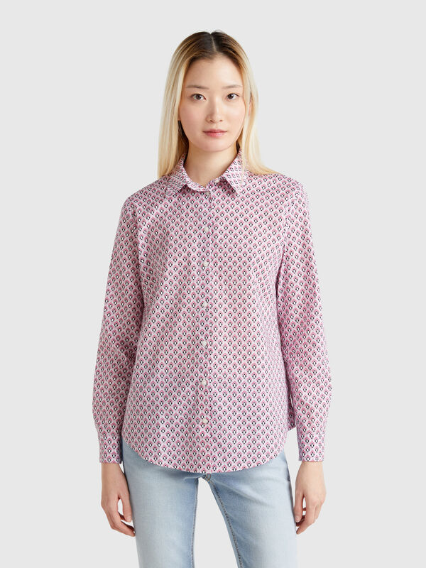 Chemise rose à motif Femme