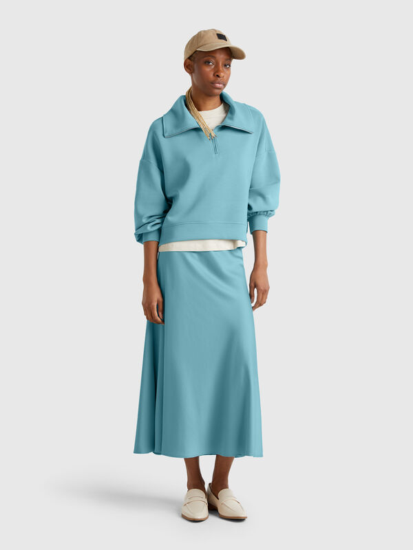Jupe fluide effet satiné Femme