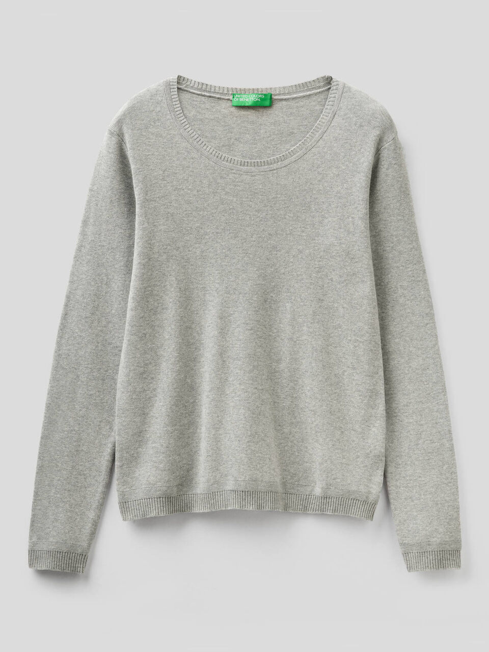Pull col rond en pur coton image number 1