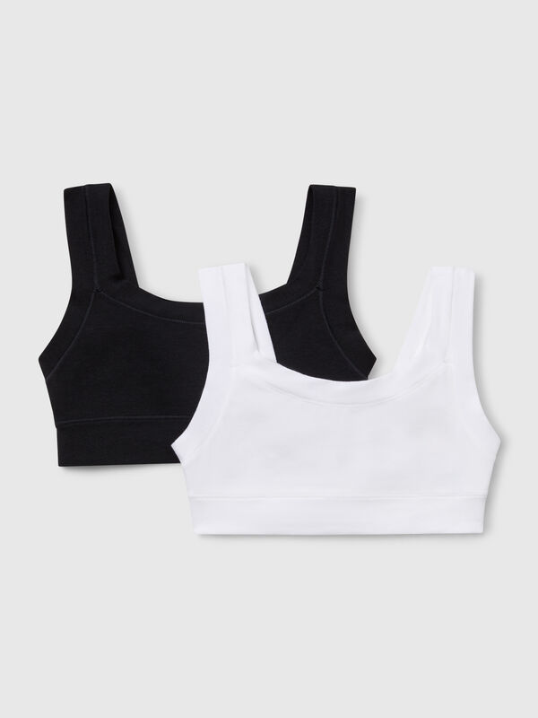 Deux hauts en coton super extensible Filles