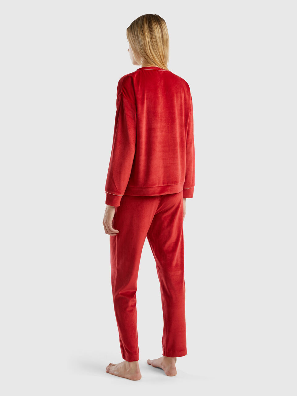 Pyjama en velours rouge unicolore pour garçon - Pyjama D'Or