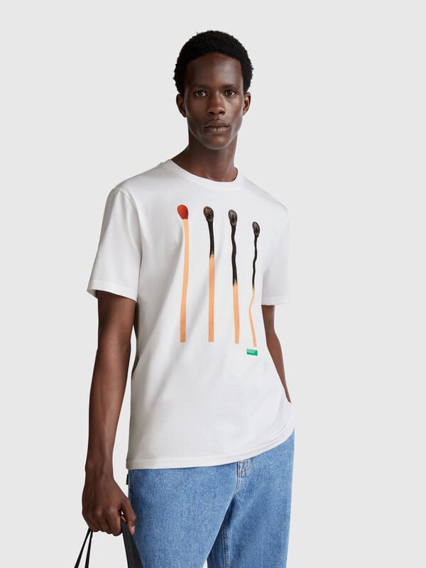 T-shirt avec imprimé photographique Homme
