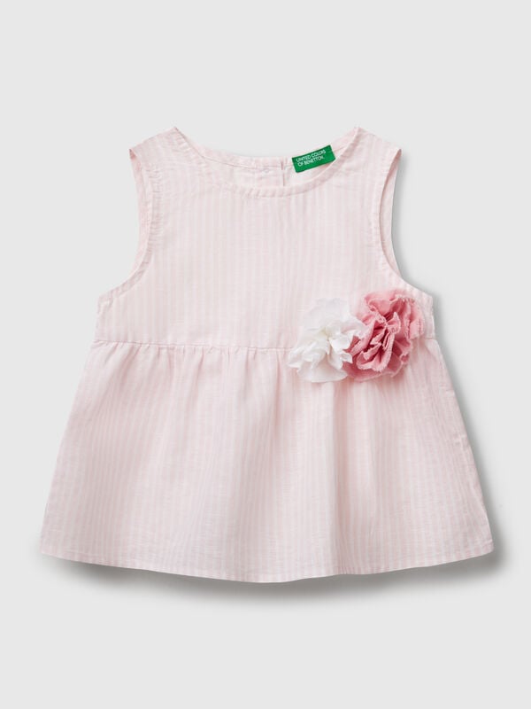 Blouse rayée en lin mélangé Filles
