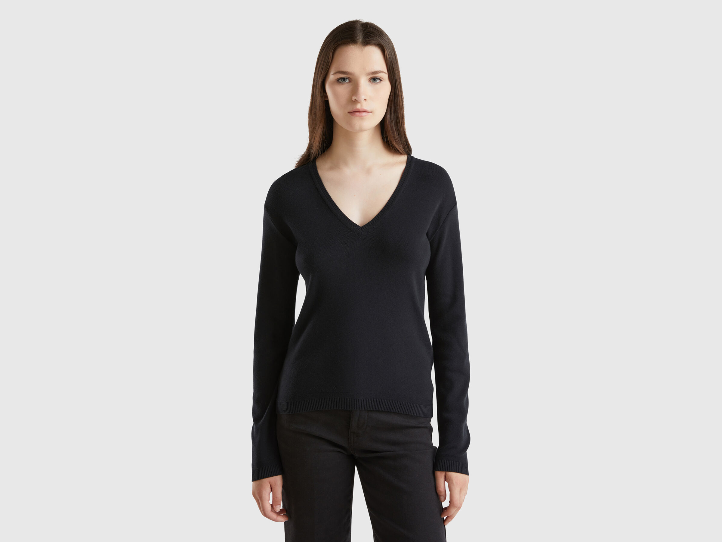 V NECK SWEATER L/S Femme image number 0