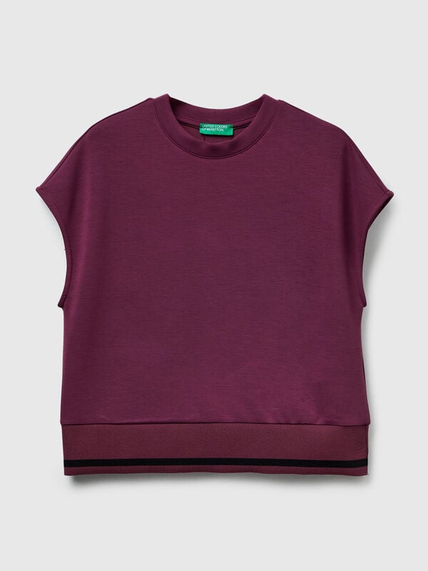 Pull sans manches en modal extensible Femme