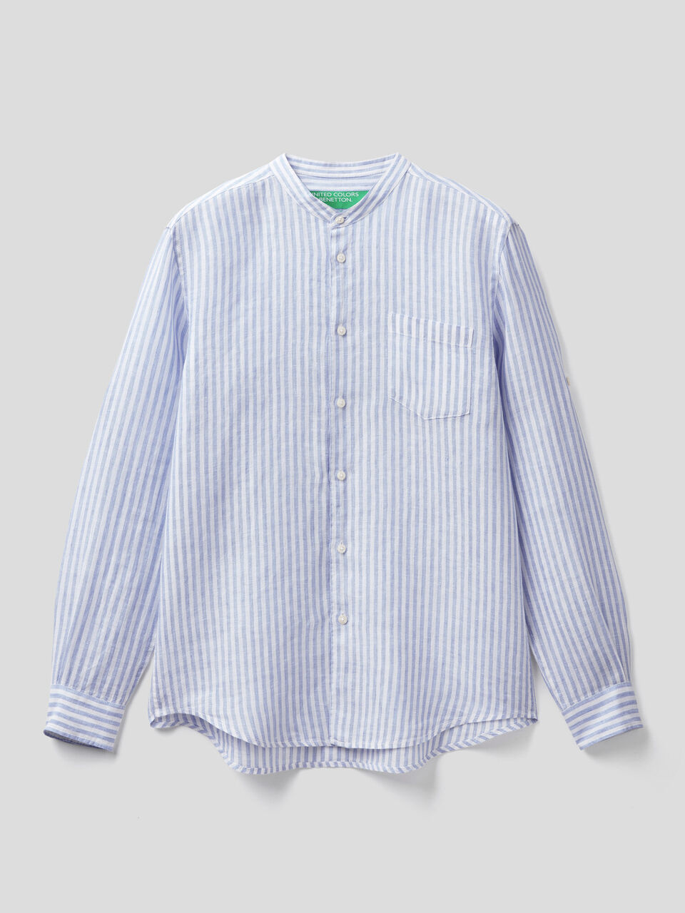 Chemise en lin avec col mao image number 1