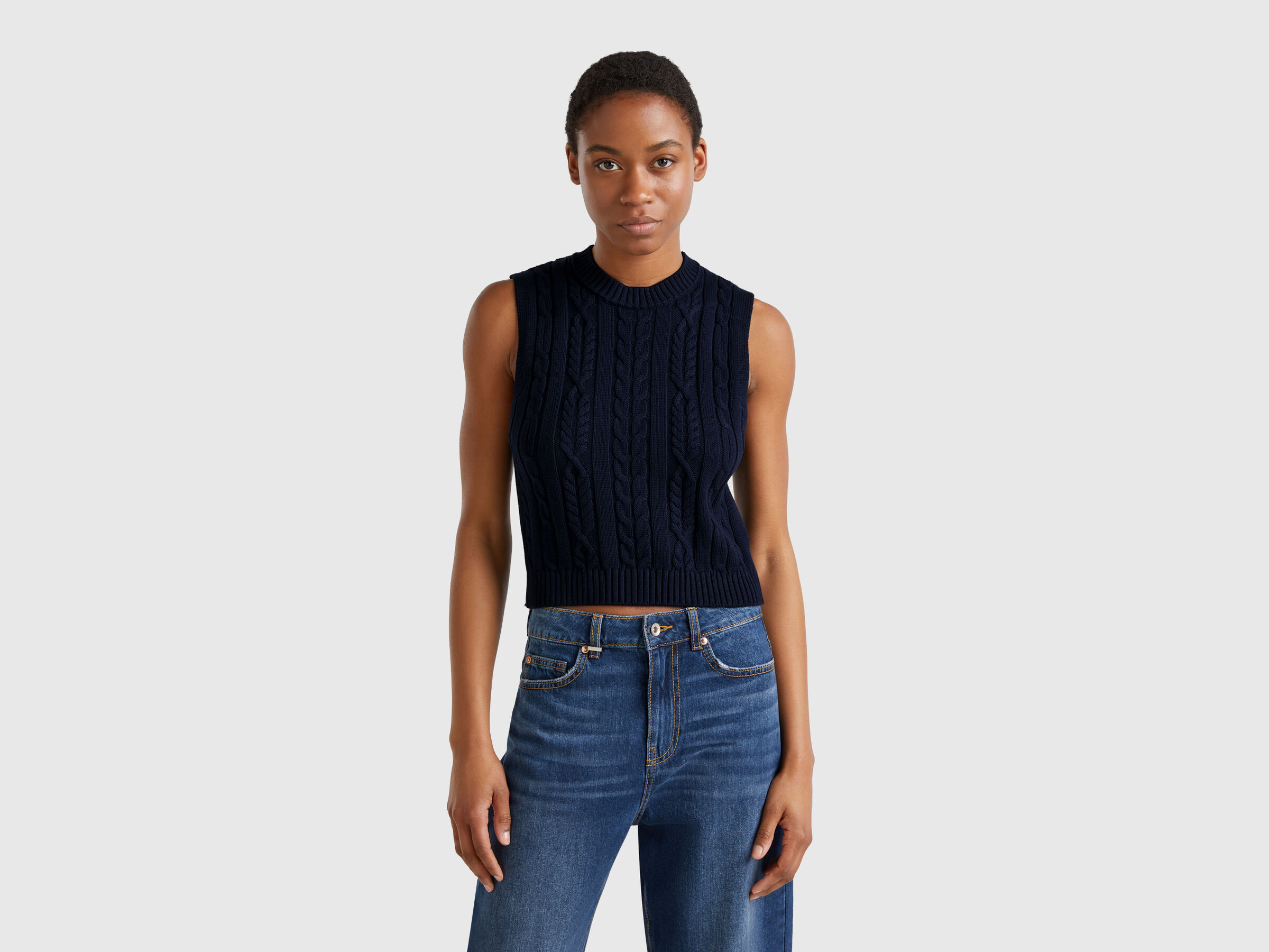 SLEEVELESS SWEATER Femme image number 0