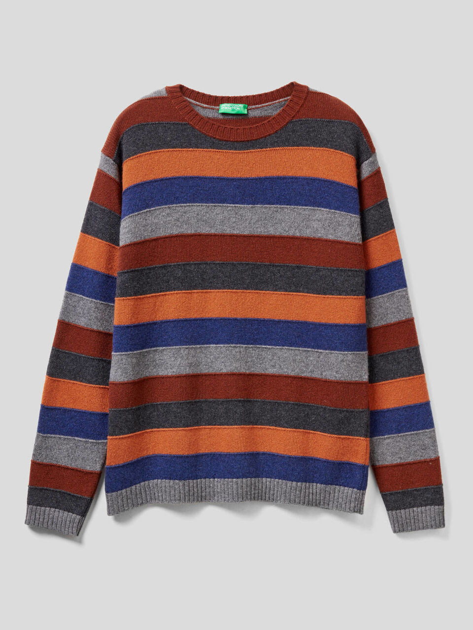Pull en laine mélangée à rayures multicolores image number 1