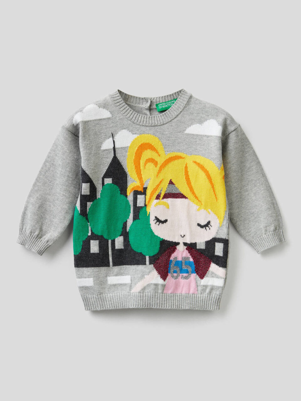 Petit pull avec motif en intarsia image number 1