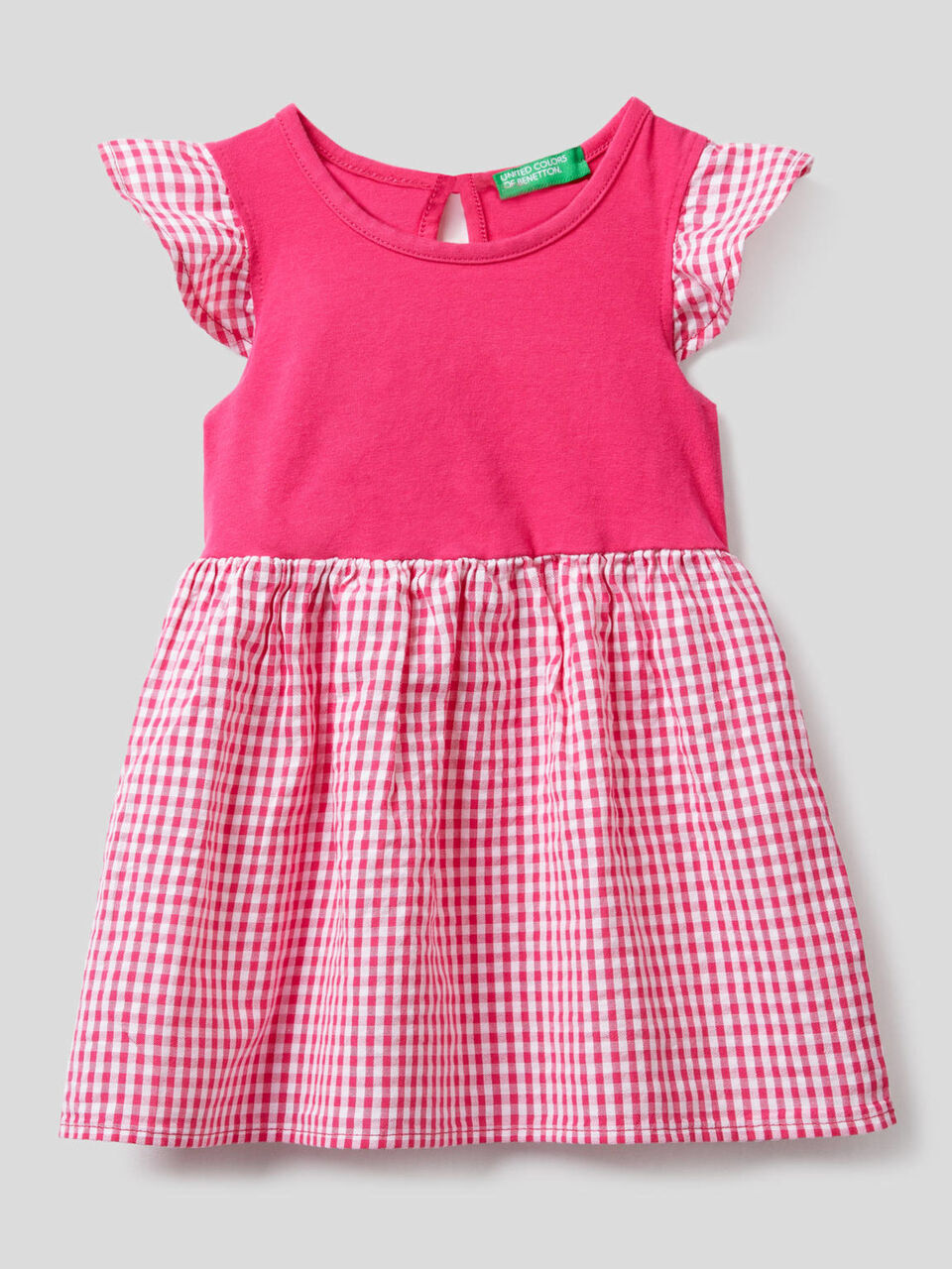 Robe bicolore avec imprimé vichy image number 1