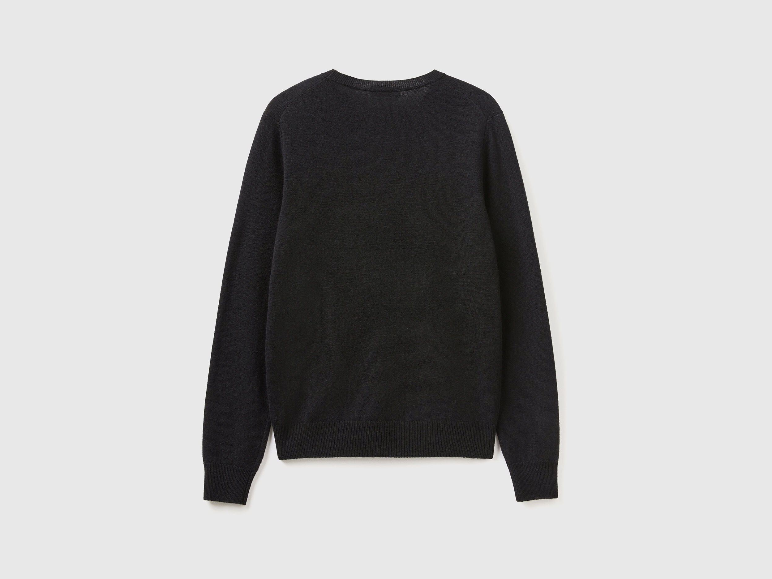 Pull noir col rond en laine M rinos Noir Benetton