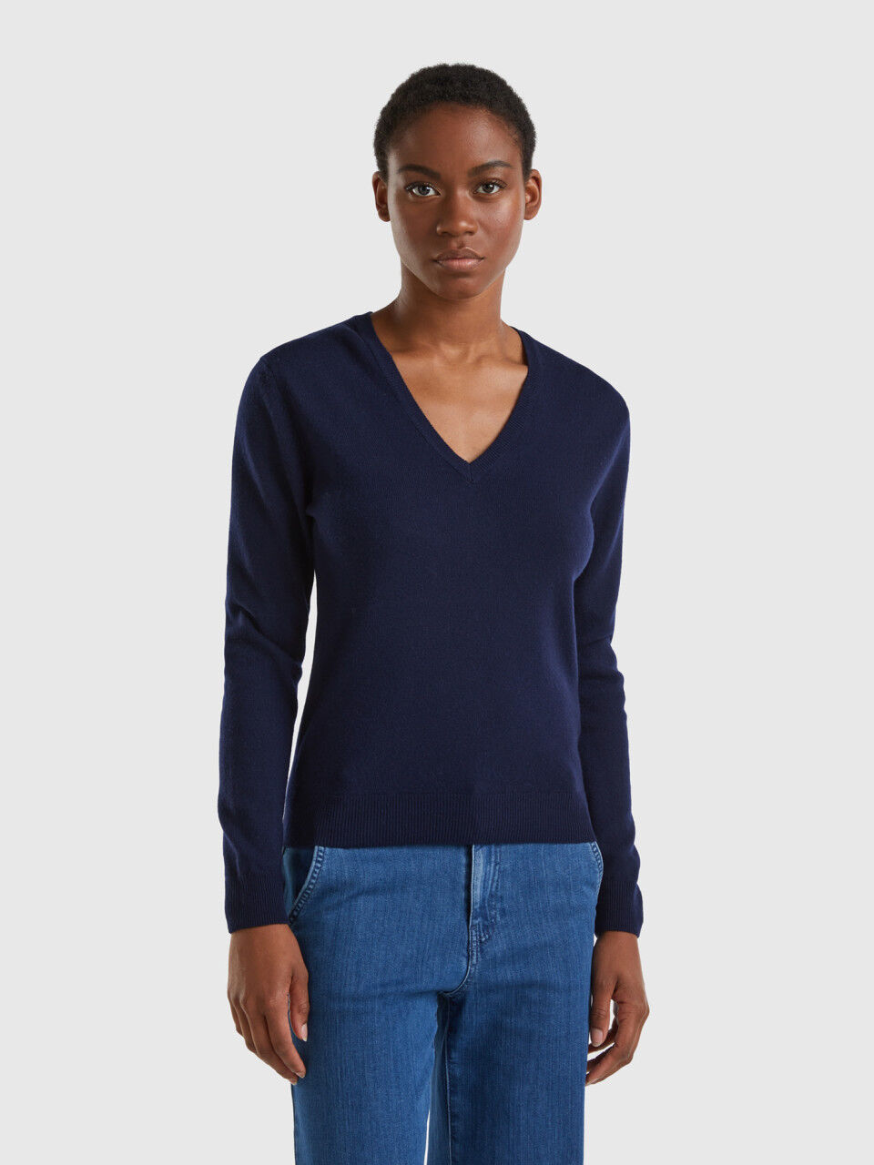 Pulls Col en V Femme Nouvelle Collection 2024 Benetton