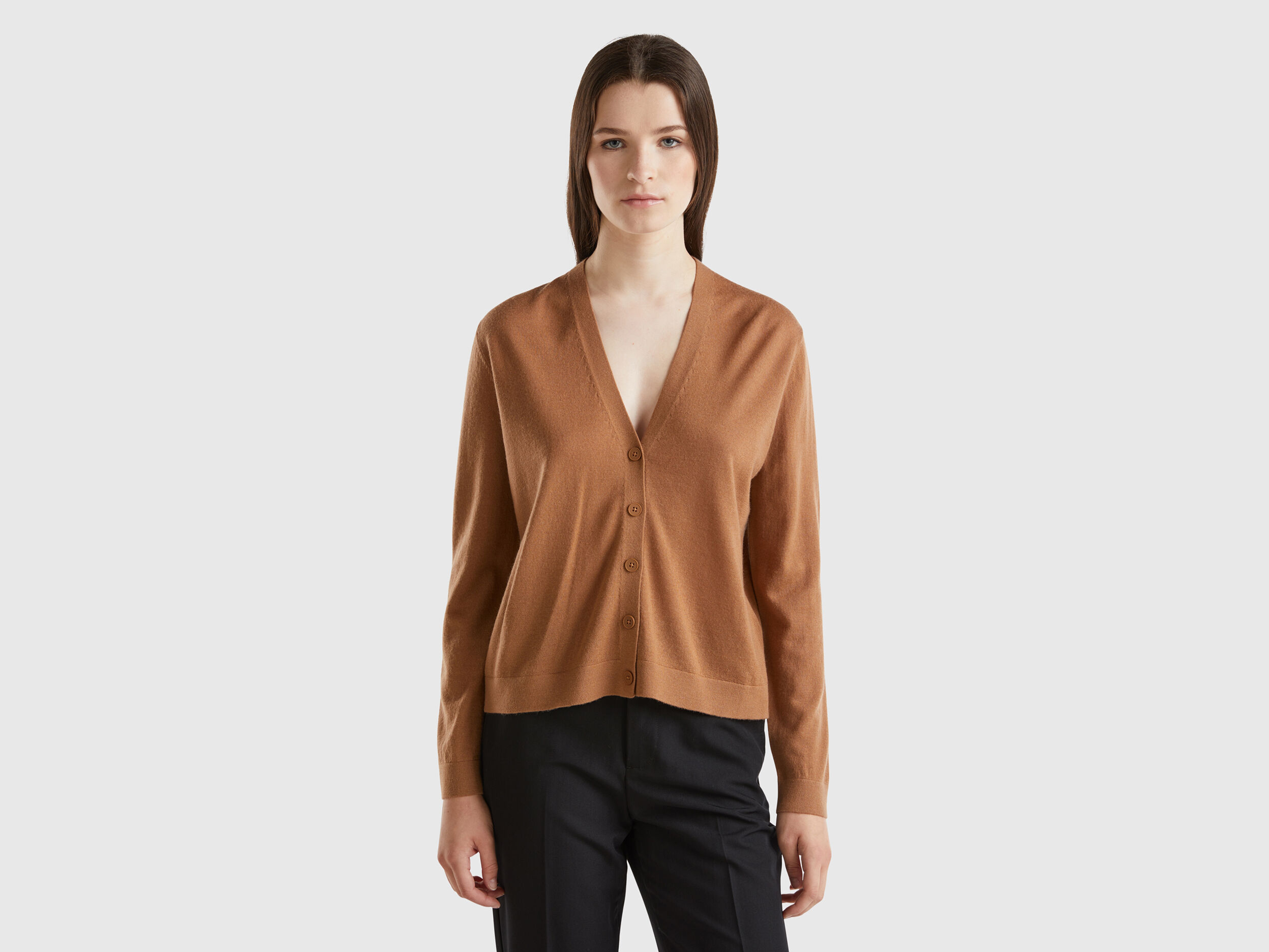 Benetton pull femme col v clearance