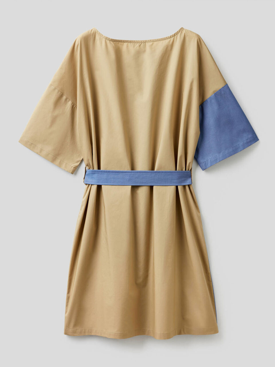 Robe courte bicolore en pur coton image number 2