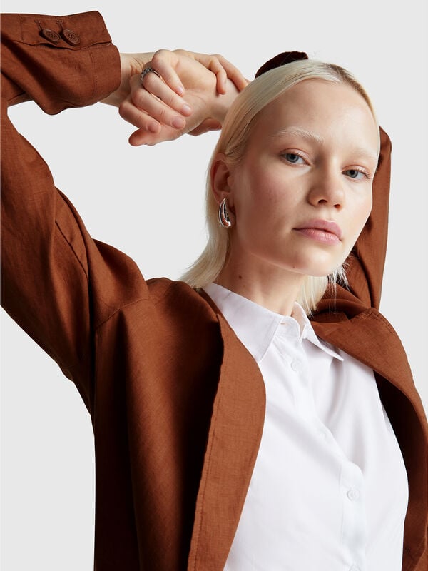 Blazer en pur lin Femme