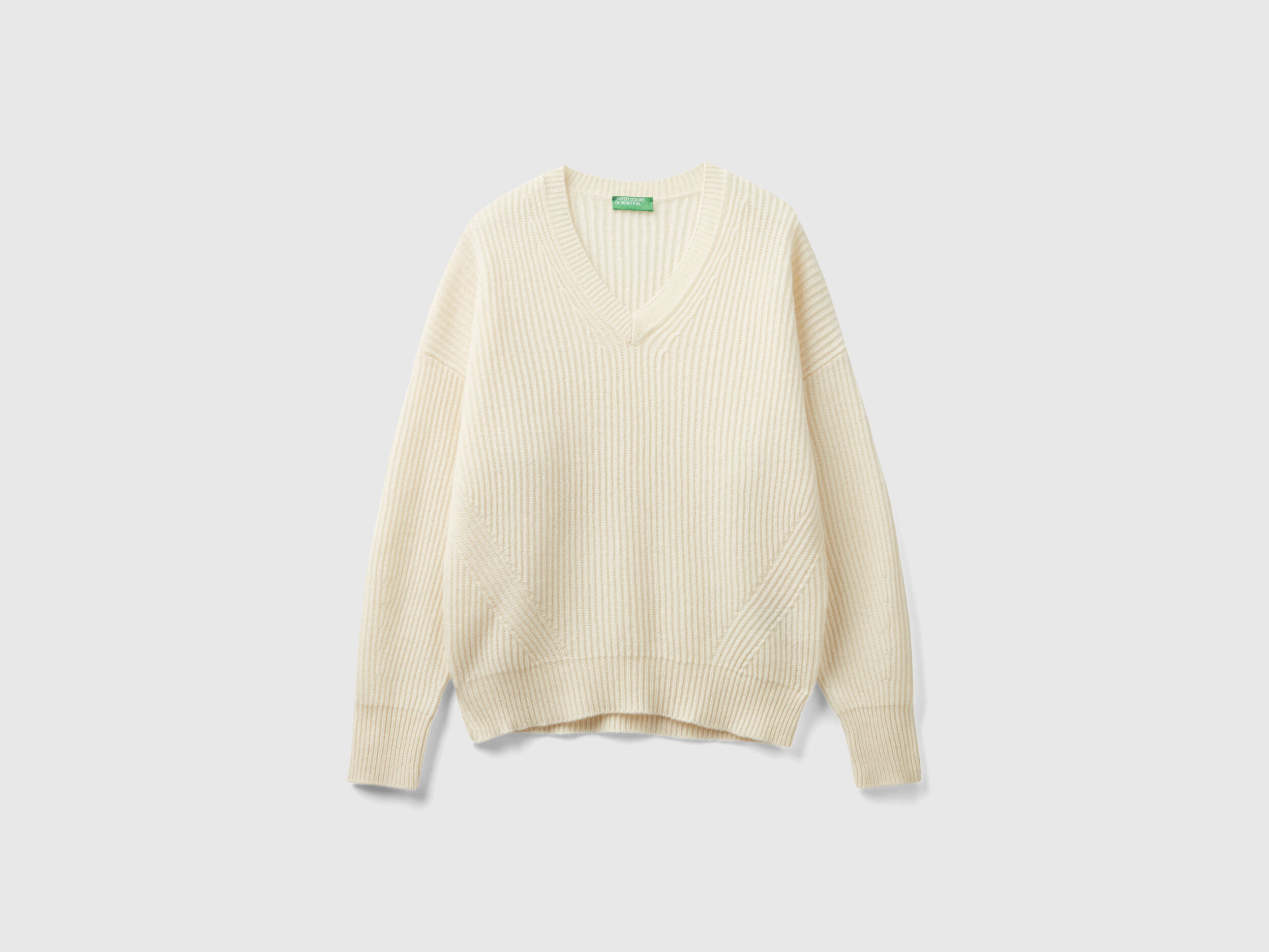 Benetton pull femme on sale col v