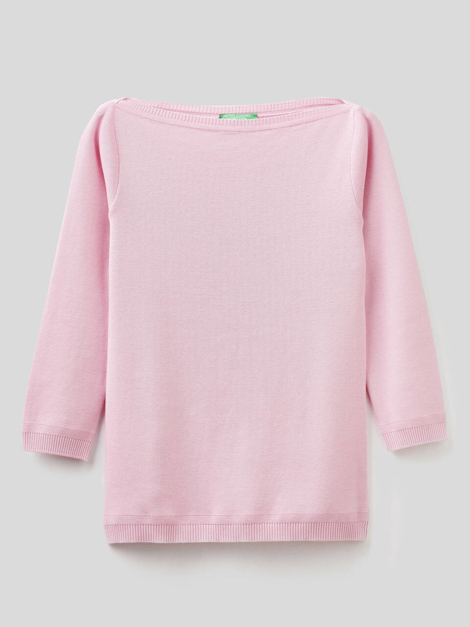 Pull 100% coton avec encolure bateau image number 1