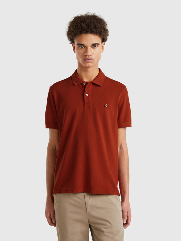 Polo regular rouge foncé Homme