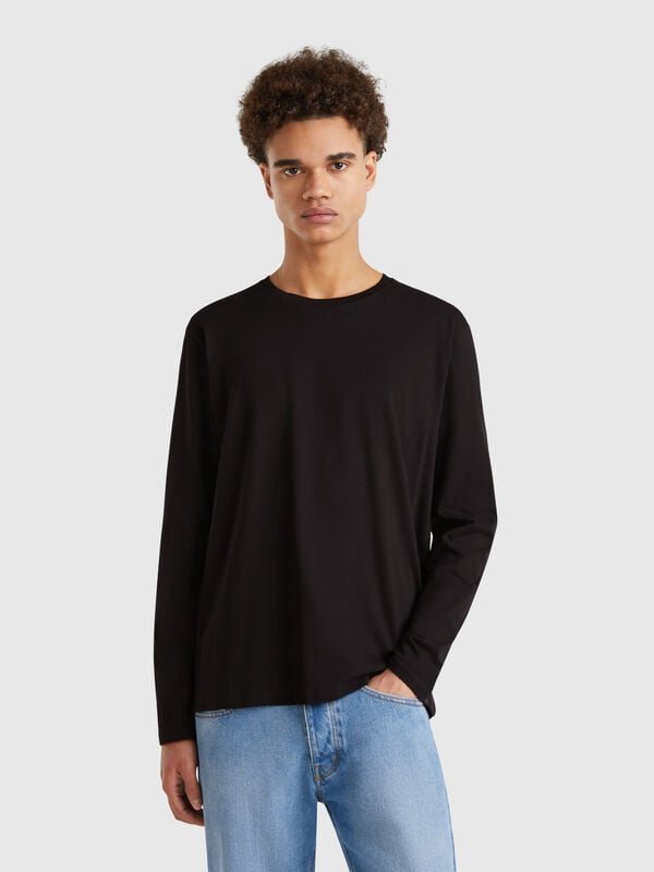 T-shirt à manches longues en pur coton Homme