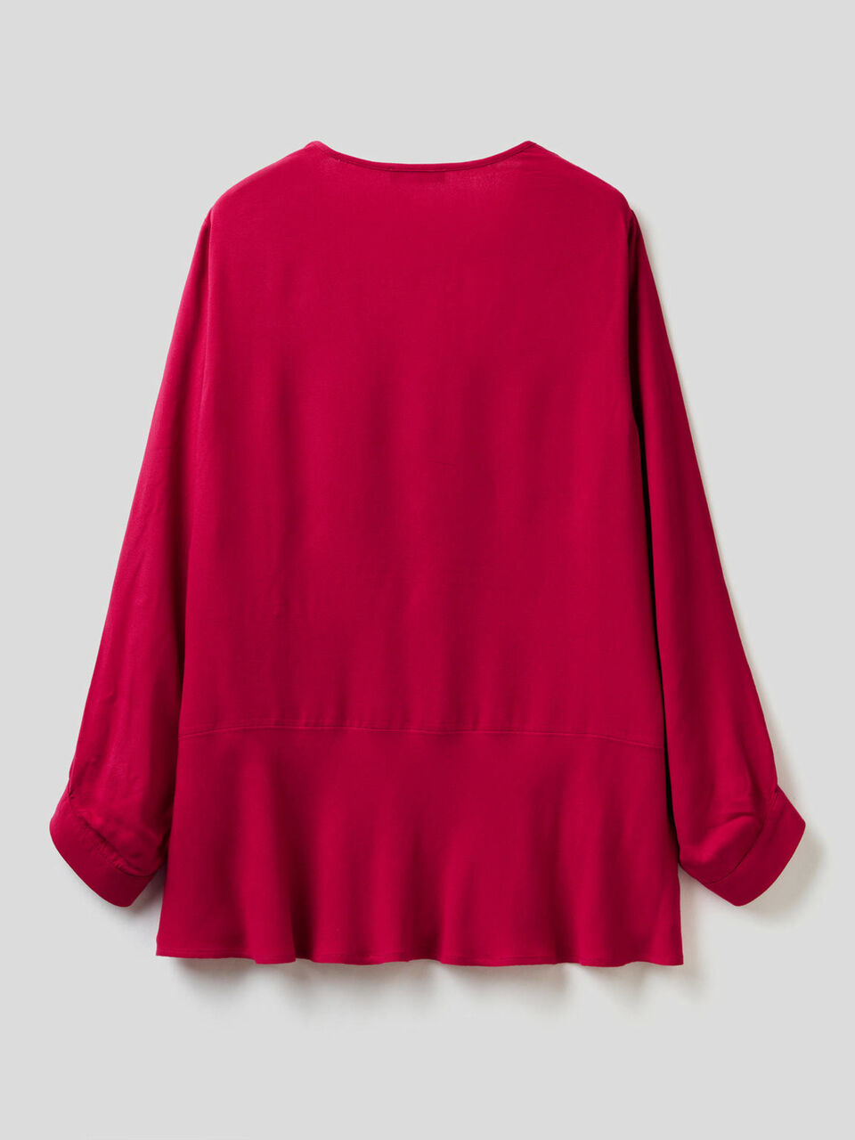 Blouse avec col en V et volant en bas image number 2