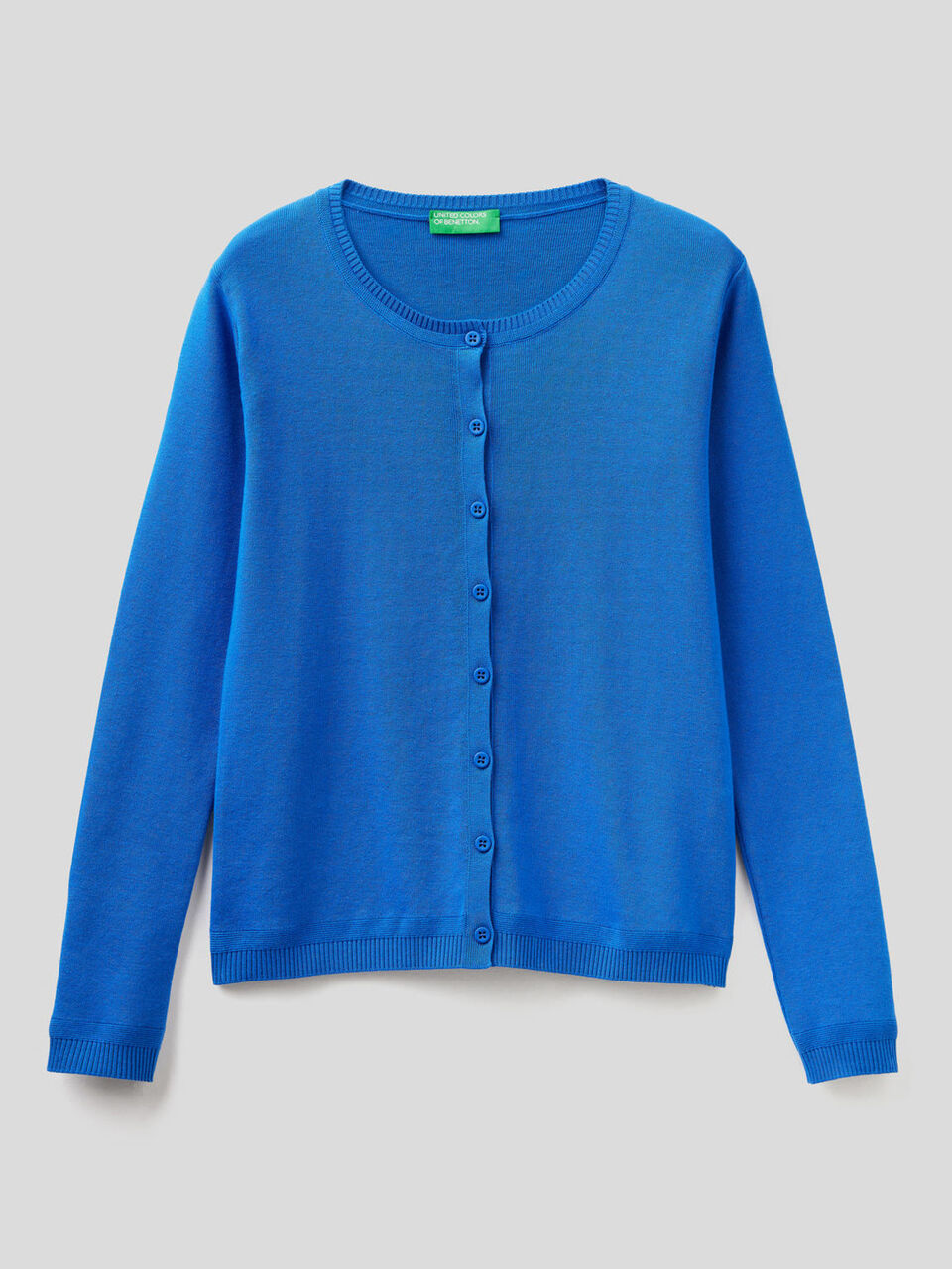 Gilet col rond en pur coton image number 1