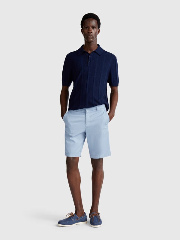 Bermuda chino en coton stretch Homme
