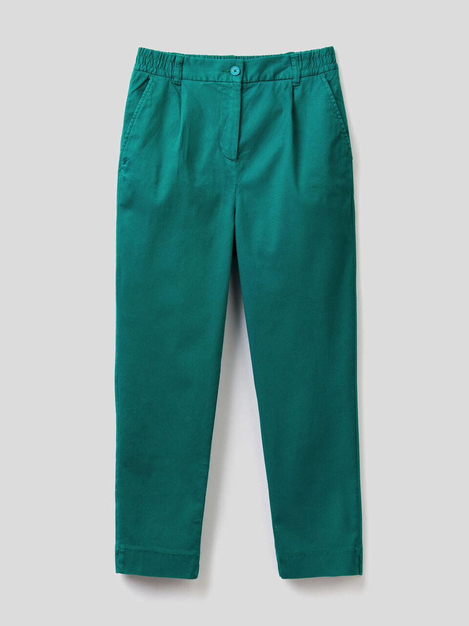 Pantalon uni en coton stretch image number 1