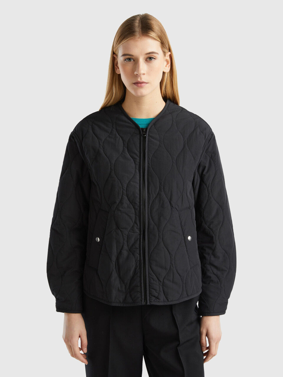 Doudoune en nylon recycl Noir Benetton