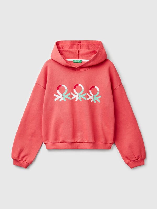 Sweat avec impression et capuche  Filles