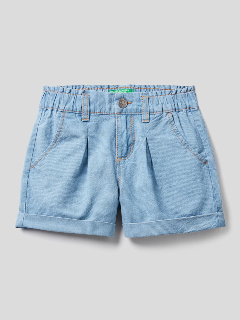Short effet jeans avec revers image number 1