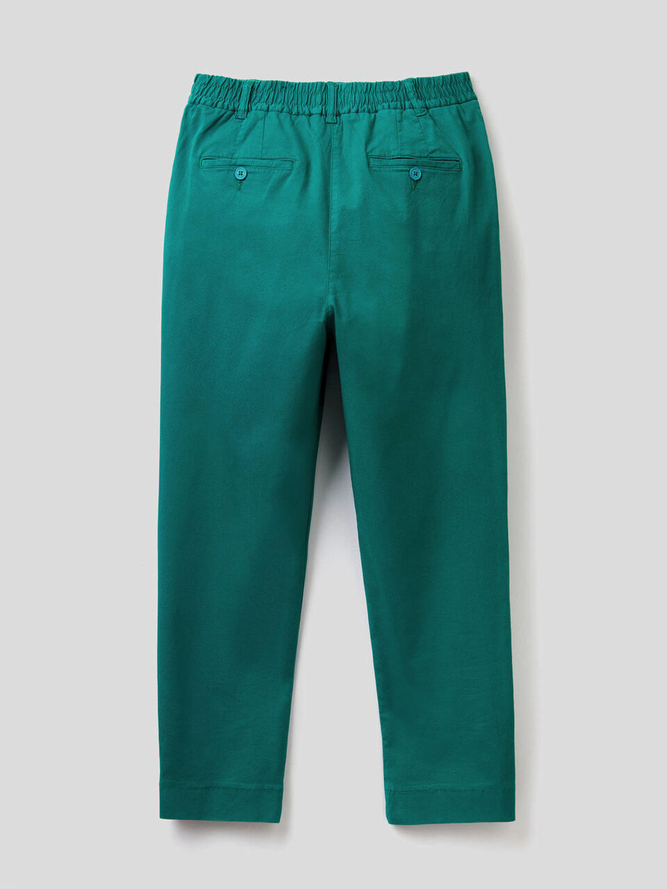 Pantalon uni en coton stretch image number 2