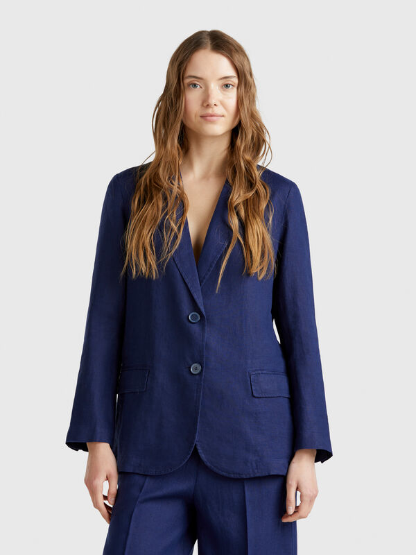 Blazer en pur lin Femme