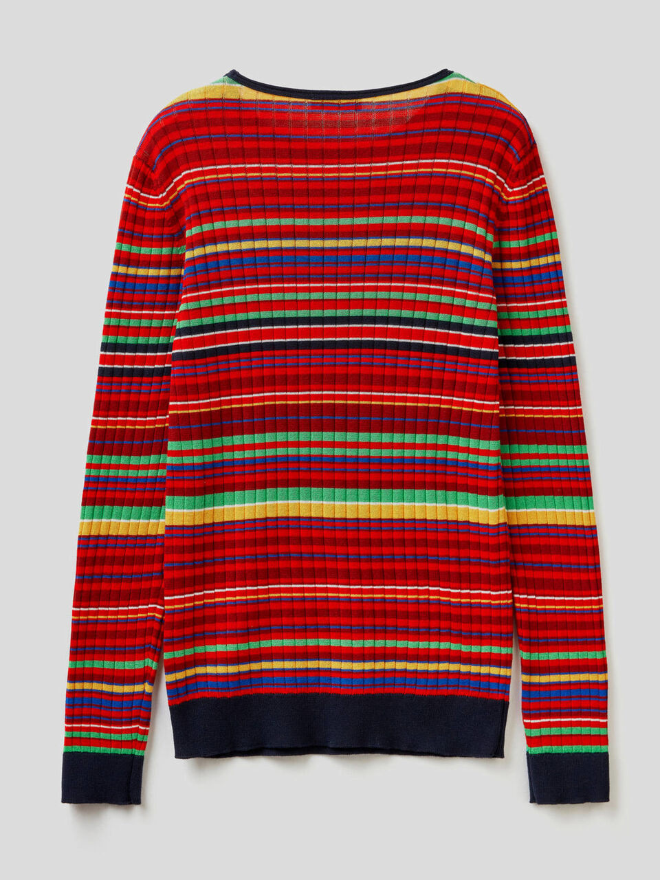 Pull 100% coton à rayures multicolores image number 2