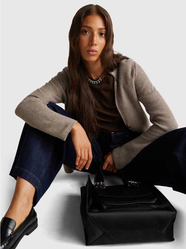 Veste en tricot mélangé laine et cachemire Femme