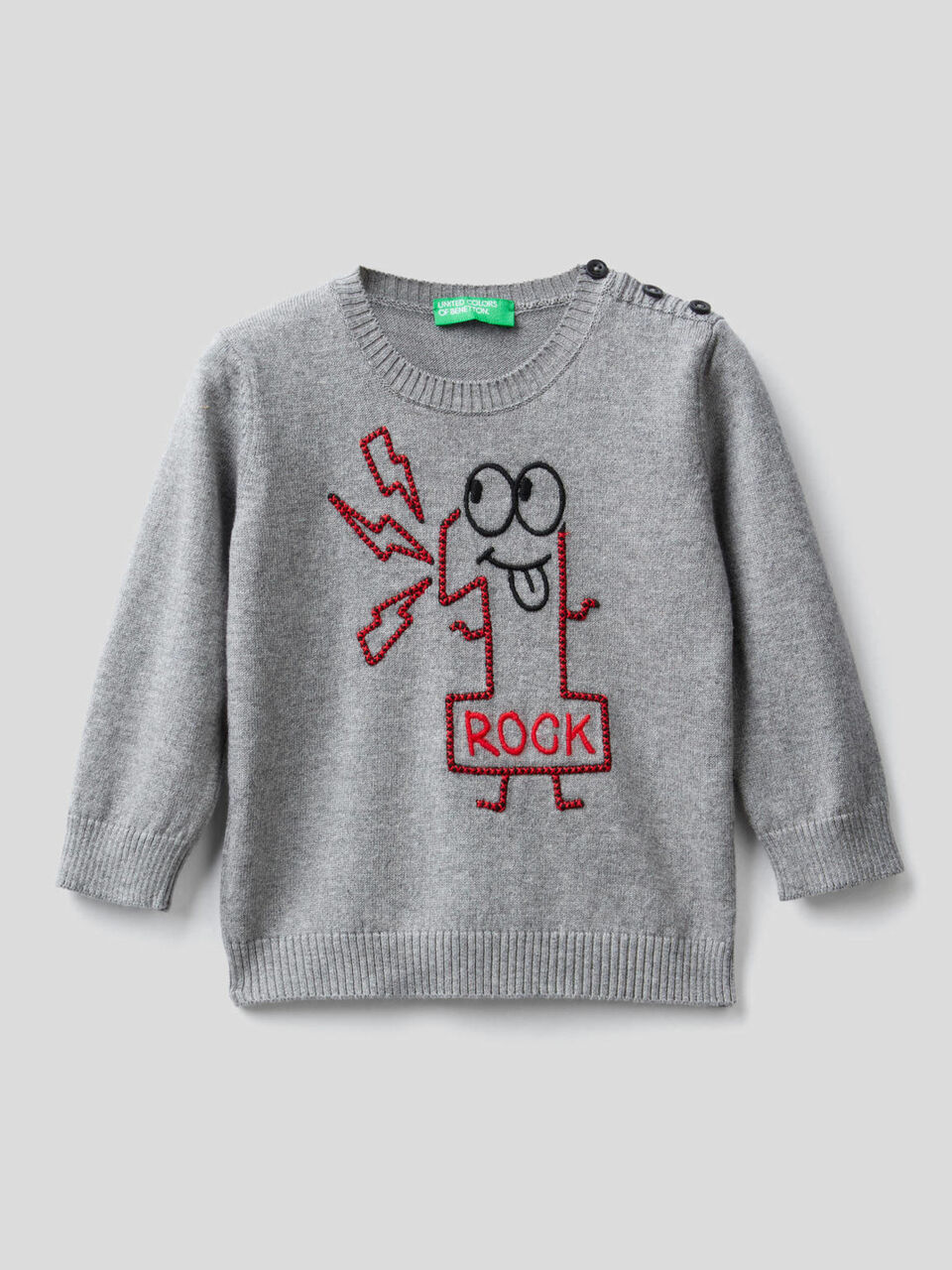 Pull 100% coton avec broderie image number 1
