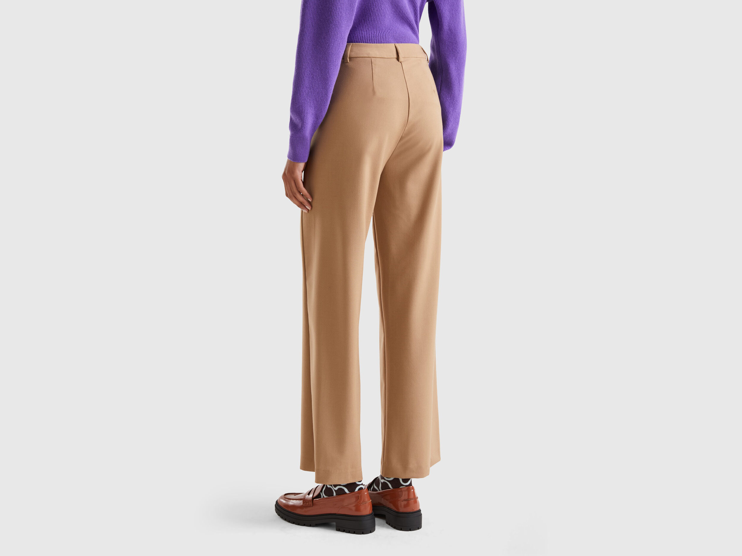 Pantalon fluide coupe droite Camel Benetton