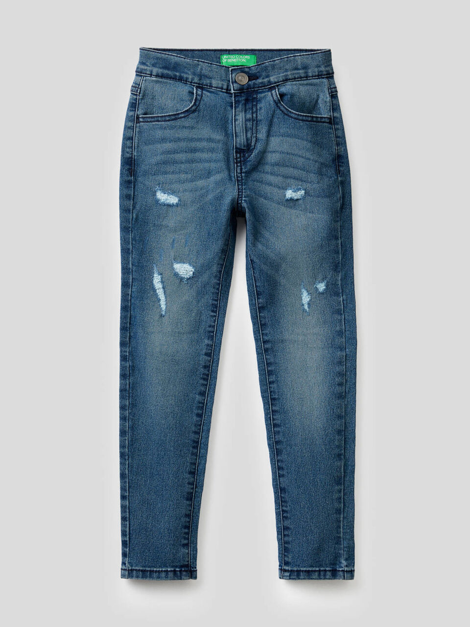 Jeans skinny avec aspect usé image number 1