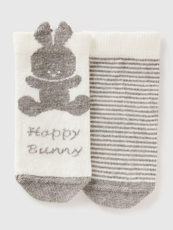 Ensemble de chaussettes à rayures et lapin Naissancede