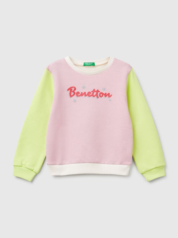 Sweat en coton à imprimé pailleté Filles