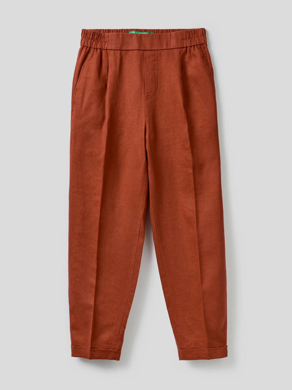 Pantalon cropped 100% lin image number null