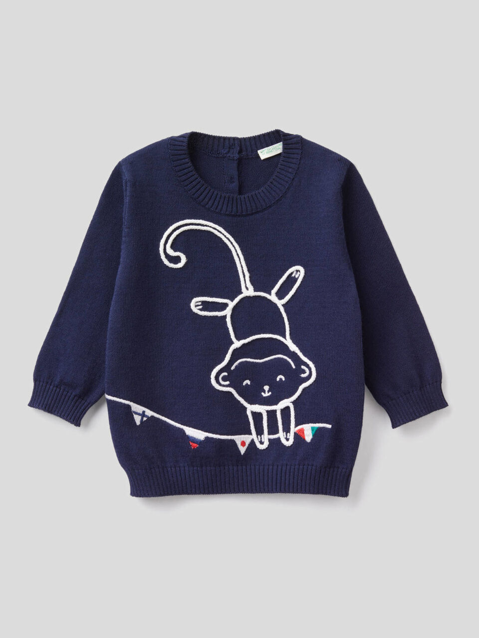 Pull en 100% coton avec broderie image number 1