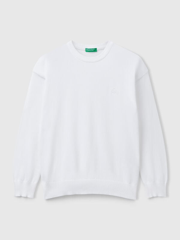 Pull en pur coton avec logo Garçon