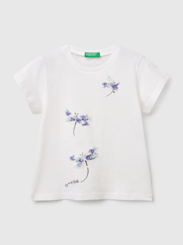 T-shirt avec application effet pétale Filles